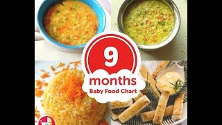 9 Months Baby Food Chart [upl. by Scottie]