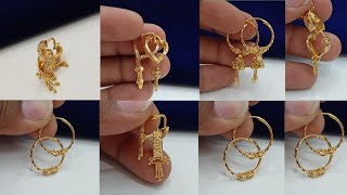 Hallmark Gold Latest Bali Earrings Designs With Price  New gold hoops earrings designs 👌👌👌 [upl. by Corrina]