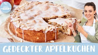 Gedeckter Apfelkuchen 🍎😍  Apple Pie German  Einfach Backen [upl. by Nollid544]