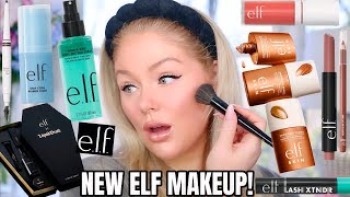 Testing ALL NEW VIRAL elf Makeup🤩 Elf Bronzing Drops Power Grip Setting Spray Primer Stick more [upl. by Silma]