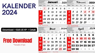 KALENDER 2024 FREE DOWNLOAD GRATIS [upl. by Hermione]