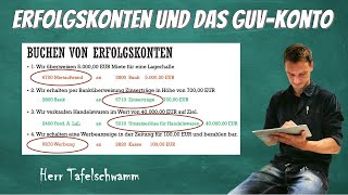 Buchen mit Erfolgskonten und dem GuV Konto  Einfach erklärt mit TKonten und Buchungssätze [upl. by Bohi]