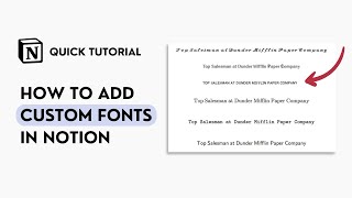 How to Add Custom Fonts to Notion [upl. by Pisano]