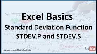 Excel Basics How to calculate the standard deviation of a data set using the STDEV function [upl. by Nahtad]