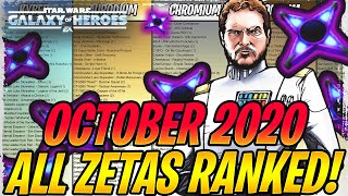 ALL ZETAS RANKED FROM BEST TO WORST OCTOBER 2020  The Very Best Zetas in Star Wars Galaxy of Heroes [upl. by Eednahs]