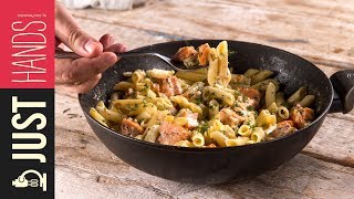 Penne Pasta with Salmon amp Vodka  Akis Petretzikis [upl. by Norvin]