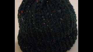 Knifty Knitter Hat with Brim on the Green Round Loom [upl. by Mureil]