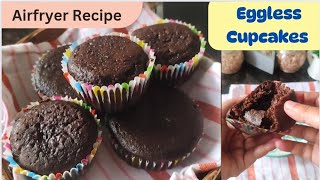 Airfryer recipe। Eggless chocolate cupcakes in airfryer। Airfryer cake recipe। Mybasickitchen [upl. by Brouwer638]