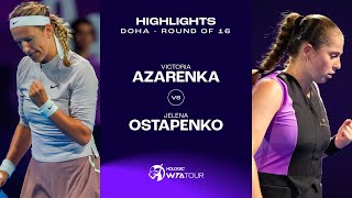 Victoria Azarenka vs Jelena Ostapenko  2024 Doha Round of 16  WTA Match Highlights [upl. by Naaman]