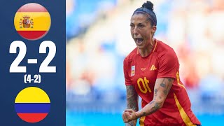 España vs Colombia  22 42  RESUMEN  Fútbol Femenina  Olímpicos París 2024  españa colombia [upl. by Navert]