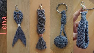 𝗠𝗮𝗰𝗿𝗮𝗺𝗲 with 𝗟𝗲𝗻𝗮 🔑📿 4x Makramee Schlüsselanhänger knüpfen 🔑📿 Macrame Keychain DIY [upl. by Ainatit]