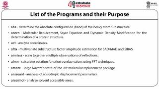 Some of the Macromolecular structure determination programs – CCP4 Phenix suite SHELXD SHELXE [upl. by Oijimer679]