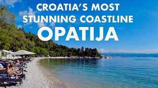 Croatias prettiest beaches and most stunning coastline Opatija Riviera from Lovran to Volosko [upl. by Anaugahs470]