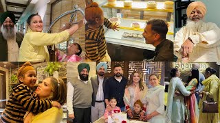 NUH RANI DI PEKE FAMILY NAL FIRST DINNER AND CAKE CUTTING CEREMONY  FAMILY VLOGS  INDER amp KIRAT [upl. by Ialokin]