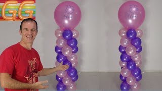 como hacer columnas de globos  decoracion con globos  arreglos con globos [upl. by Leroi]