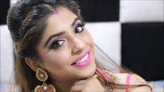 EASY INDIAN WEDDING HAIRSTYLE TUTORIAL  FRONT TWISTED BRAID WITH PUFF [upl. by Llertniuq]