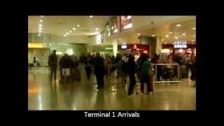 London Heathrow Terminal 1 amp 3 Walk To Bus Train Stations [upl. by Eadwine]