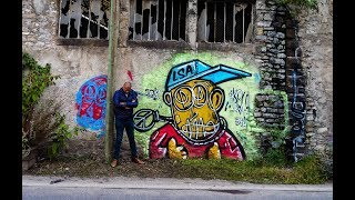 STREET GRAFFITI Character by EKO LSA  full proces video  RAW footage  LOOP COLORS  PAU 2018 [upl. by Sutsuj]