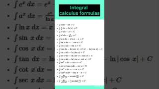 Integral calculus formula  integrals [upl. by Ardeha]