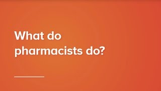 What do pharmacists do [upl. by Yhcir846]