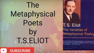 T S ELIOTs METAPHYSICAL POETS [upl. by Sandie]