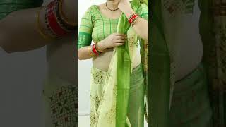 Cotton silk saree draping tutorial for beginners  Latest saree draping for today festival  Sari [upl. by Ahsiyk]