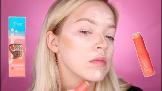 JUVIAS PLACE SHADE STICK FOUNDATION  Swatches Try On amp Review  Erica McCleskey [upl. by Roer]