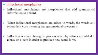 Morphology  Lesson 3  Inflectional and derivational morphemes [upl. by Carolina]