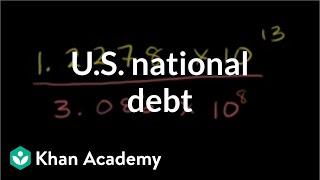 US national debt scientific notation word problem  PreAlgebra  Khan Academy [upl. by Knepper]