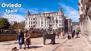 Oviedo Spain 🇪🇸  walking tour 4kHDR March 2022 [upl. by Novehc]