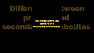 Difference between primary and secondary metabolites l what is primary and secondary metabolites l [upl. by Thora]