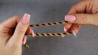 How to Make Spiral Beaded Necklace with Toho seed beads [upl. by Obel]