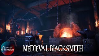 Blacksmith Ambience  Medieval Forge Sounds 🏹 [upl. by Ayifas]