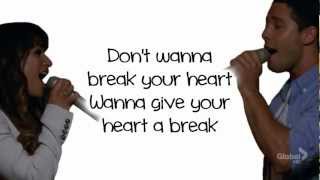 Glee  Give Your Heart A Break Lyrics [upl. by Mastic]