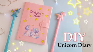 how to make unicorn diary with paper without cardboard  diy unicorn diary without gluegun unicorn [upl. by Osicran]