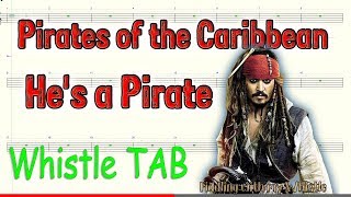 Pirates of the Caribbean  Hes a Pirate  Tin Whistle  Play Along Tab Tutorial [upl. by Rama37]