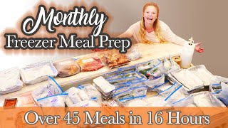 Monthly Freezer Meal Prep Before Baby  45 Meals  Large Family Cook With Me  Whats for Dinner [upl. by Katherin]