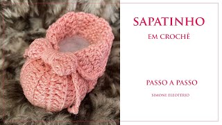 SAPATINHO DE CROCHE para BEBÊ passo a passo Simone Eleotério [upl. by Hsekin60]