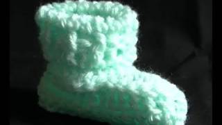 How to Crochet a Baby Bootie Part 2 of 2  Cats One Piece Wonder Baby Booties [upl. by Refeinnej]