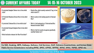 141516 OCTOBER 2023 Current Affairs by GKToday [upl. by Salohci]