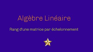 Rang dune matrice échelonnement Exercice Corrigé 3 httpwwwmathsprofessorcom [upl. by Schoenburg]