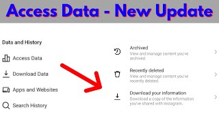 Fix instagram access data option not showing  Download your information instagram new update [upl. by Swayder]