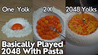 Pasta BUT The EGG YOLKS Double EVERY TIME  2048 Yolks [upl. by Norha]