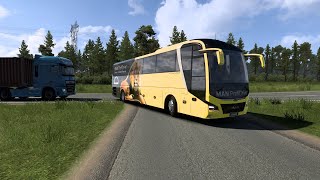 ETS2  🚌🚏⛺Ligne de bus dans la campagne de la Finlande  MAN Lions Coach  frein efficace [upl. by Aeslehs]