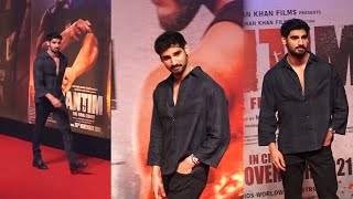 Suniel Shettys Macho Son Ahan Shetty Luks Like A Superstar Came For Salman Khans Antim Premiere [upl. by Klimesh]