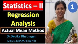 1 Regression Analysis Introduction amp Actual Mean Method from Statistics Subject [upl. by Ailina]