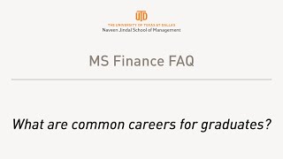 What Are Common Careers for Graduates  UT Dallas MS Finance Common Questions [upl. by Ttergram276]