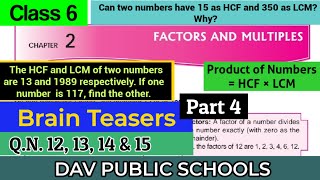 DAV class 6 maths chapter 2 Brain Teasers QN 12 13 14 amp 15 [upl. by Syah]