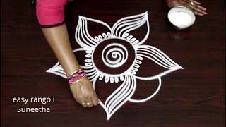 Simple cute muggulu designs  easy rangoli by Suneetha  new kolams [upl. by Saleme100]