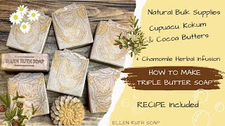 RECIPE  Making Lux Triple Butter Cold Process Soap  How to Make Herbal Infused Oil [upl. by Adnih]